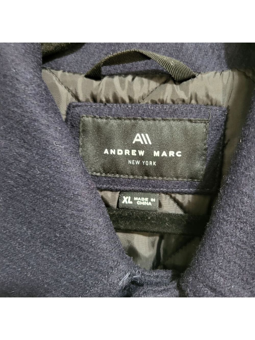Men's Andrew Marc Navy Wool Blend Jacket XL - Picture 3 of 8